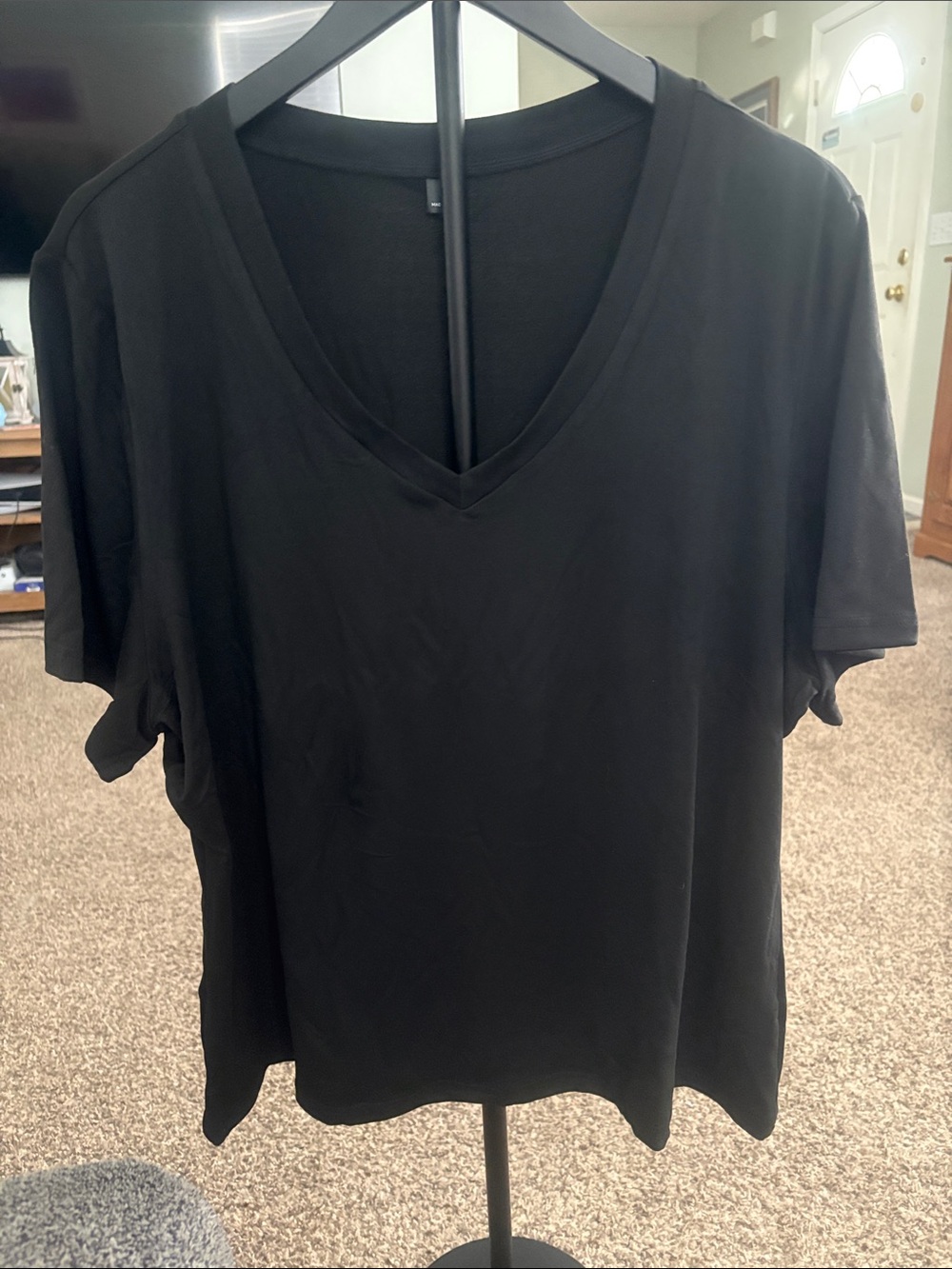 Classic Black V-Neck Women's Top